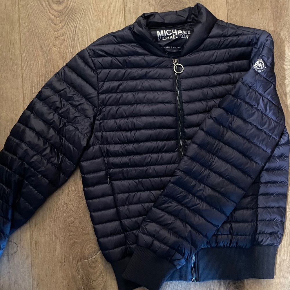 Michael Kors navy blue puffer jacket size S